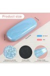 TRUEIN 2 Pièces Boite Lunettes Rigide, Boite Lunettes Rigide en Cuir PU, Étui à Lunettes Éblouissant Portable avec Chiffon de