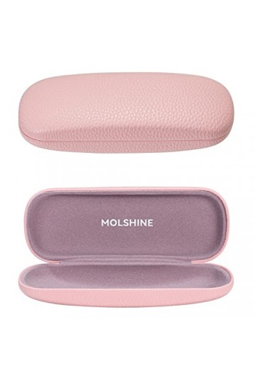 molshine Étui à lunettes en cuir PU à coque dure, étui à lunettes portable de voyage pour hommes femmes fille travail détude