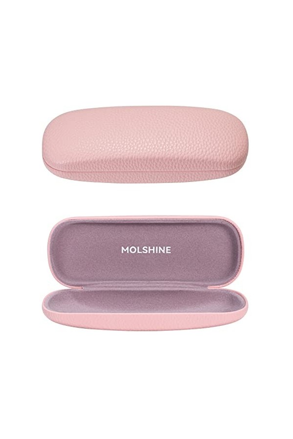 molshine Étui à lunettes en cuir PU à coque dure, étui à lunettes portable de voyage pour hommes femmes fille travail détude
