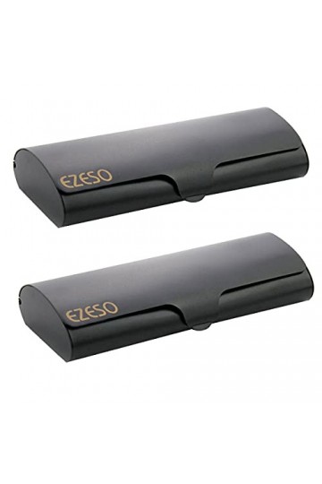 Geila Étui à lunettes à coque rigide, Lot de 2 étuis à lunettes en aluminium léger étui à lunettes myope boîte givré mat port