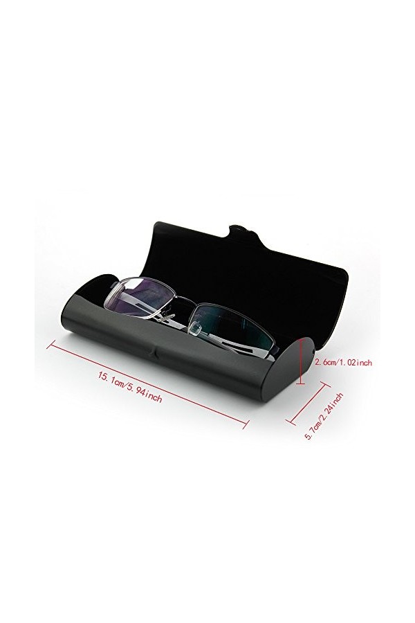 Geila Étui à lunettes à coque rigide, Lot de 2 étuis à lunettes en aluminium léger étui à lunettes myope boîte givré mat port
