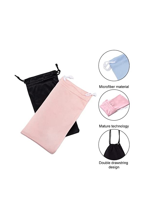 Helweet Pochette à lunettes, Sac Lunettes, Étui Lunettes de Soleil, pochette à lunettes en microfibre, pochette à lunettes de