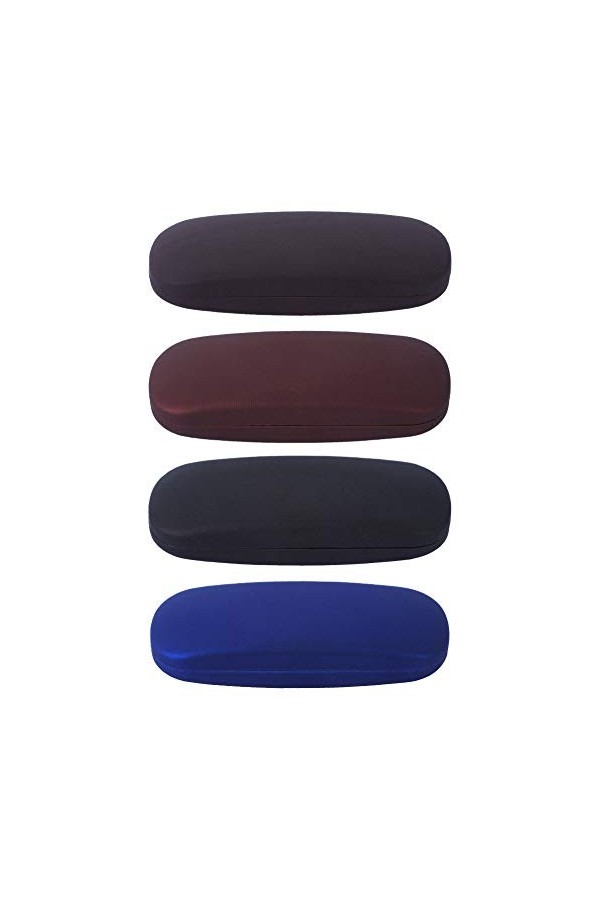 Yorgewd Lot de 4 étuis à lunettes rigides adaptés à la plupart des lunettes et lunettes de soleil pour homme et femme