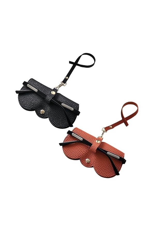 XPEX 2 Pièces Sac À Lunettes De Soleil En Cuir Souple, Pochette Pour Lunettes De Soleil,Étui À Lunettes Souple Pour Femme, Po