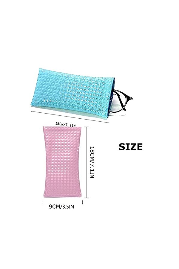 3 Pièces Portable Étuis à Lunettes Étanche, Souple PU Cuir Sac Lunettes, Boitier Lunettes Lecture, Sac à Lunettes en Cuir, Et