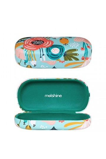 molshine Étui rigide pour lunettes de soleil en cuir PU, étui classique extra large pour lunettes de soleil et lunettes surdi