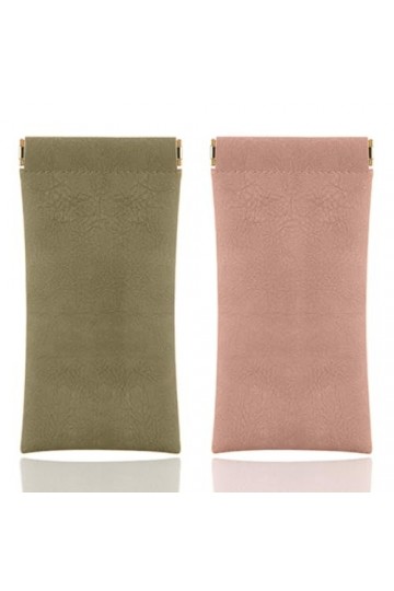 EODKSE Ensemble de 2 Étuis Souples pour Lunettes de Soleil - Étui en cuir PU souple pour lunettes de soleil et lunettes, Poch