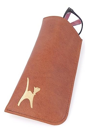 Catwalk Collection Handbags - Cuir Véritable - Étuis à Lunettes pour Femmes - Étui à Lunettes de Soleil - Boîte Cadeau - IRIS