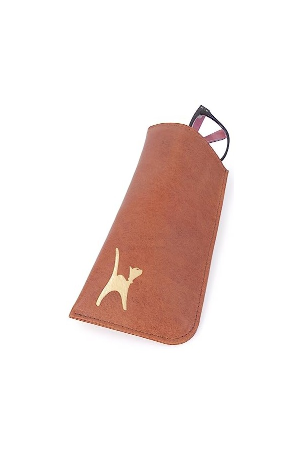 Catwalk Collection Handbags - Cuir Véritable - Étuis à Lunettes pour Femmes - Étui à Lunettes de Soleil - Boîte Cadeau - IRIS