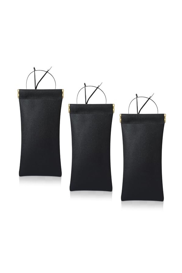 3 Pièces Etui Lunettes Souple, Cuir Etui Lunettes de Soleil Etui Lunettes Portable Squeeze Top, Mince Pochette Lunettes de So