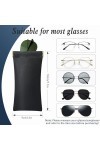 3 Pièces Etui Lunettes Souple, Cuir Etui Lunettes de Soleil Etui Lunettes Portable Squeeze Top, Mince Pochette Lunettes de So