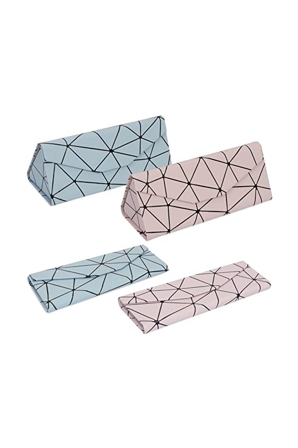 Unaone Lot de 2 étuis à lunettes pour homme et femme - Étui à lunettes en cuir rigide - Étui de protection à clapet