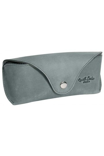 Gusti Étui à lunettes en cuir, Gris/bleu, taille unique