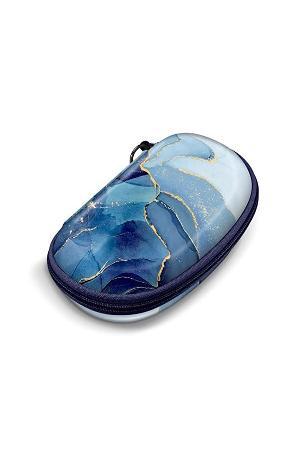 Fintie Étui à lunettes rigide - Fermeture éclair - Étui rigide pour lunettes de soleil avec mousqueton - Étui à lunettes pour