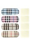 MEMOFYND Lot de 4 étuis à lunettes rigides avec 4 chiffons à lunettes, boîte de rangement pour lunettes de soleil, étui à lun