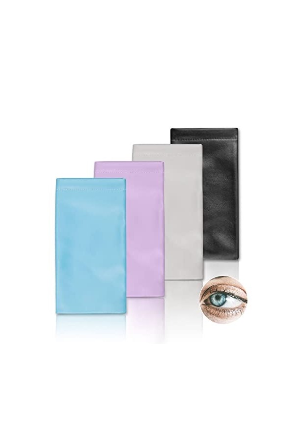 XCWTBL Étui à lunettes souple en pack de 4 Souple PU Cuir Sac Lunettes un étui pouvant également servir détui à lunettes de 