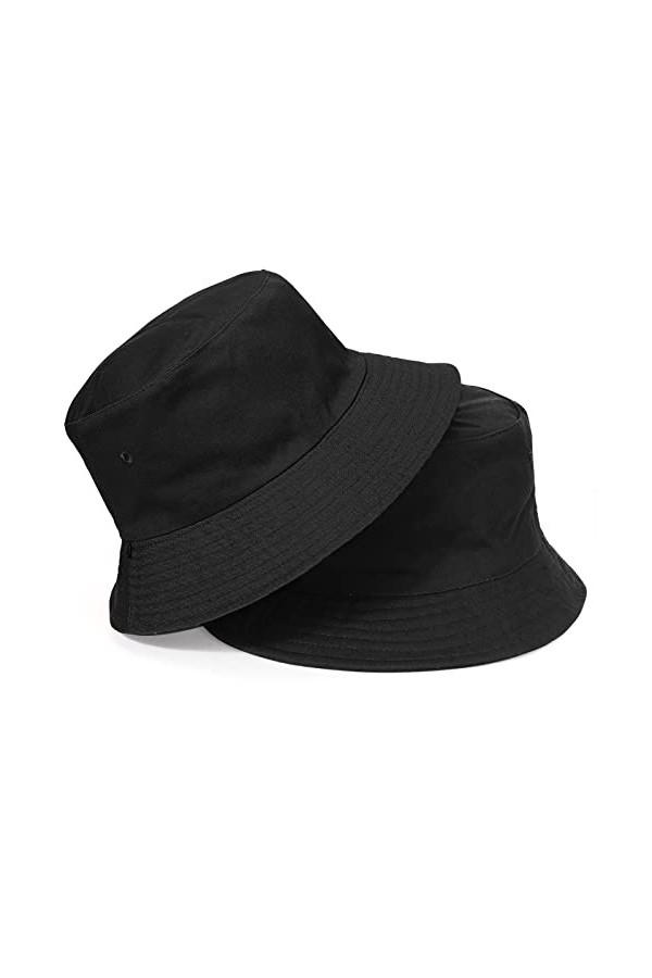TAGVO XXL Chapeau de Pêcheur Réversible Chapeaux de Seau Unisexe Pliable Coton Anti-UV Chapeau de Soleil Été Bucket Hat 60-66