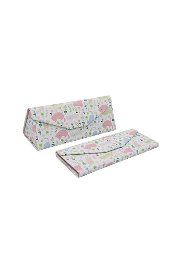 Real Sic Adorable étui à lunettes en cuir écologique pliable magnétique pour toutes les lunettes, Chat de lespace, Large