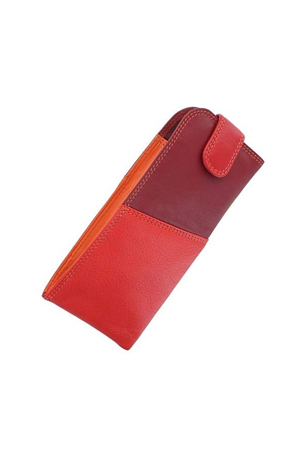 VISCONTI Rainbow Collection BELIZE Étui à lunettes en cuir nappa RB106, Rouge/multicolore, taille unique