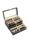 Kurtzy Boite a Lunette de Soleil Verrouillable - Rangement Lunette 2 Niveaux et 12 Compartiments avec Loquet - Presentoir Lun