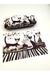 Fridolin Étui à lunettes rigide avec chiffon de nettoyage pour lunettes, motif de chats sépia dessiné par Rosina&nbsp;Wachtmeister
