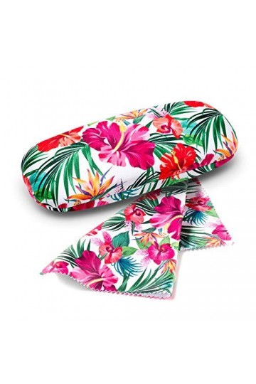 FEFI Set Etui à lunettes: Flower - Hardcase - avec chiffon de nettoyage pour lunettes