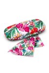 FEFI Set Etui à lunettes: Flower - Hardcase - avec chiffon de nettoyage pour lunettes