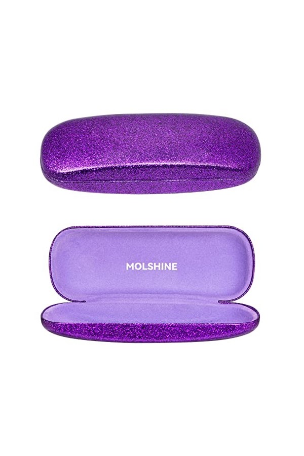 molshine Étui à lunettes rigide et portable pour homme, femme, fille, voyage, étude, travail, violet, Medium