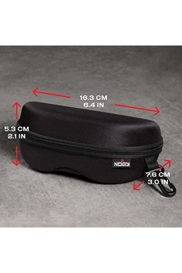 Nocry étui de rangement pour lunettes de sécurité avec doublure en feutre, fermeture Éclair renforcée et clip de ceinture