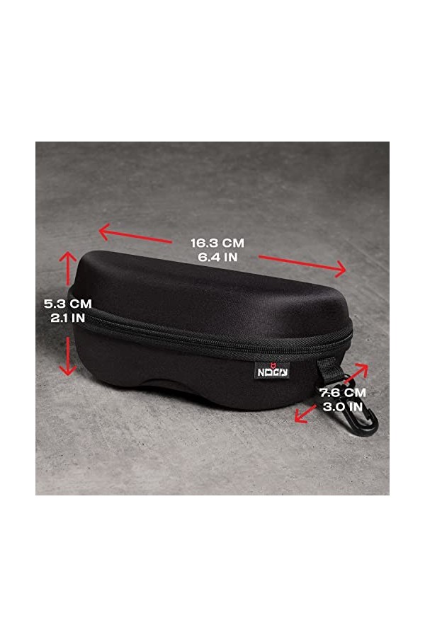 Nocry étui de rangement pour lunettes de sécurité avec doublure en feutre, fermeture Éclair renforcée et clip de ceinture