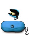 BLUPOND Étui de lunettes de soleil semi-rigide en EVA avec crochet de suspension en métal, clip de ceinture, rangement de lun
