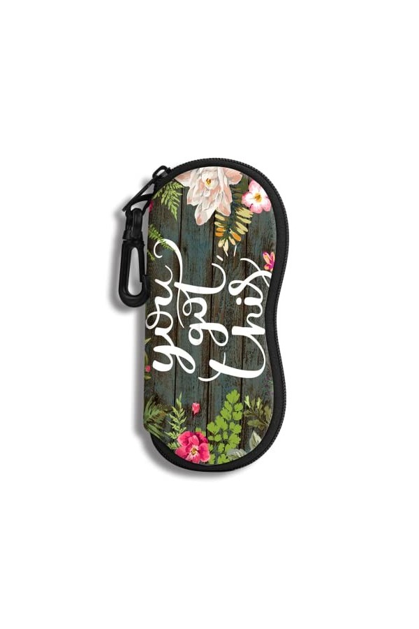 Étui à Lunettes Lunettes de Soleil Pochette Souple Avec Clip de Ceinture étui à Lunettes Ultra Léger en Néoprène à Fermeture 