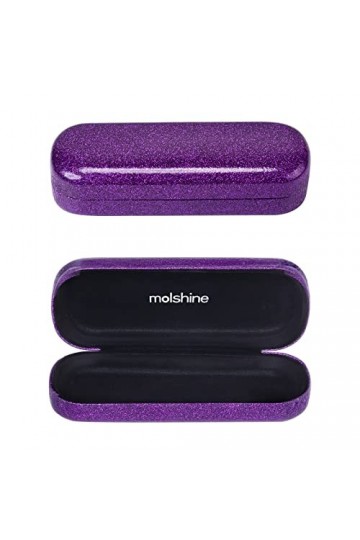 molshine Étui à lunettes Bling Hard Shell, étui à lunettes brillant et étincelant portable pour hommes femmes fille voyage ét