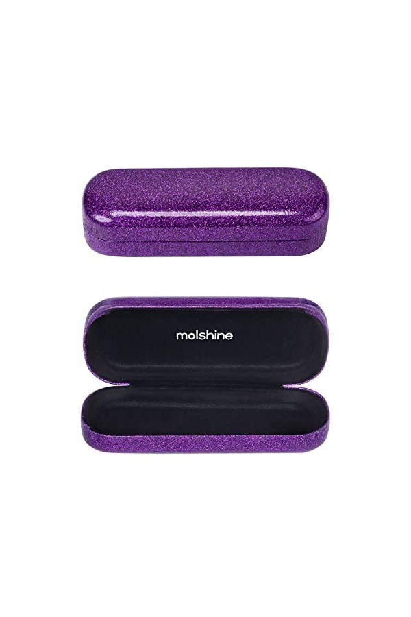molshine Étui à lunettes Bling Hard Shell, étui à lunettes brillant et étincelant portable pour hommes femmes fille voyage ét