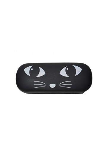 Black Cat Glasses Hard Case Cute Girly Eyes Face Black and White Kawaii