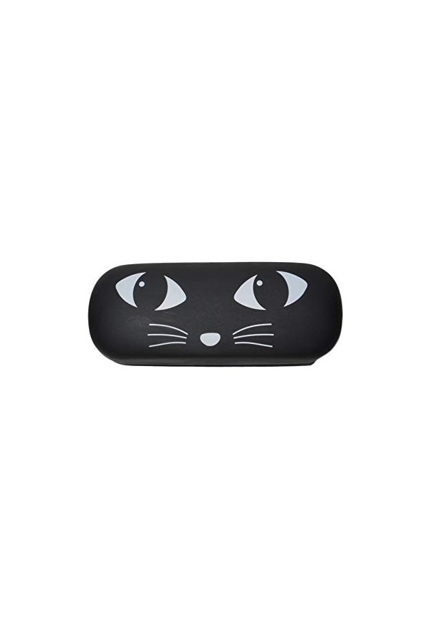 Black Cat Glasses Hard Case Cute Girly Eyes Face Black and White Kawaii