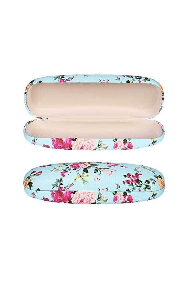 molshine Tissus Étui à Lunettes Floral, Étui à Lunettes Portable à Coque Rigide pour Lunettes de Lecture, Petites Lunettes de