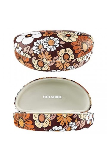 molshine Étui à lunettes de soleil à coque rigide, grand étui à lunettes pour femmes hommes lunettes de soleil surdimensionné