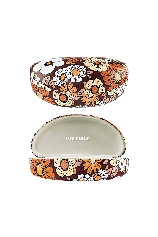 molshine Étui à lunettes de soleil à coque rigide, grand étui à lunettes pour femmes hommes lunettes de soleil surdimensionné