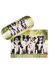VON LILIENFELD Border Collies Étui Lunettes Boîte Robuste Cadeau Étui Lunettes de Soleil Chiffon de Nettoyage Chien