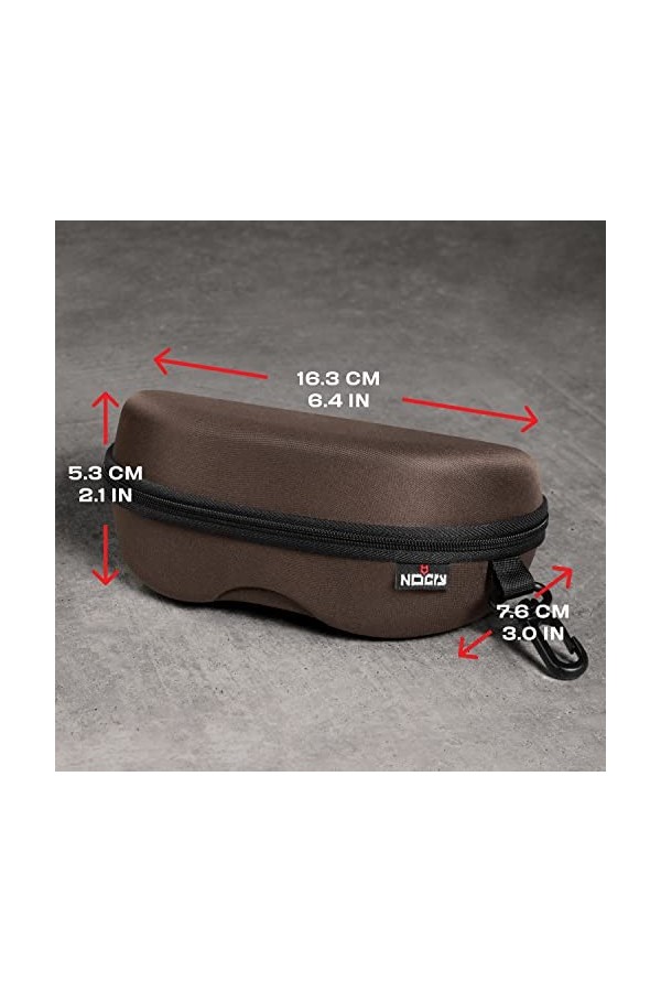 NoCry Étui de rangement pour lunettes de sécurité avec doublure en feutre, fermeture éclair renforcée et clip ceinture pratiq