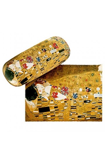 VON LILIENFELD Étui Lunettes Boîte Robuste Cadeau Étui Lunettes de Soleil Chiffon de Nettoyage Art Gustav Klimt: Le Baiser
