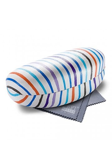 Etui spacieux pour lunettes de sport et de soleil - y compris chiffon de nettoyage de lunettes de haute qualité bleu 