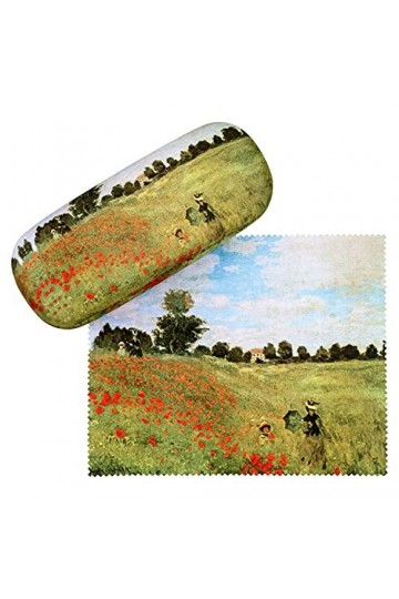 VON LILIENFELD Étui Lunettes Boîte Robuste Cadeau Étui Lunettes de Soleil Chiffon de Nettoyage Art Claude Monet: Champ de Coq