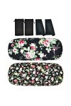SwirlColor Étui à Lunettes Rigide, 2 Étuis à Lunettes à Fleurs pour Femmes Filles, avec 2 Chiffon de Nettoyage pour Lunettes 