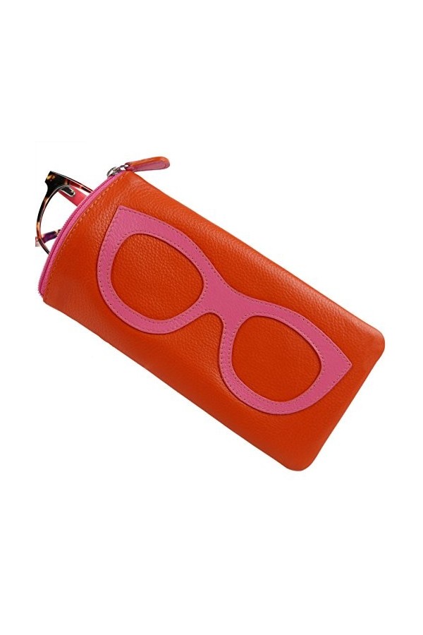 ILI New York Specticles Sun Summer Étui à lunettes en cuir coloré pour femme - - S