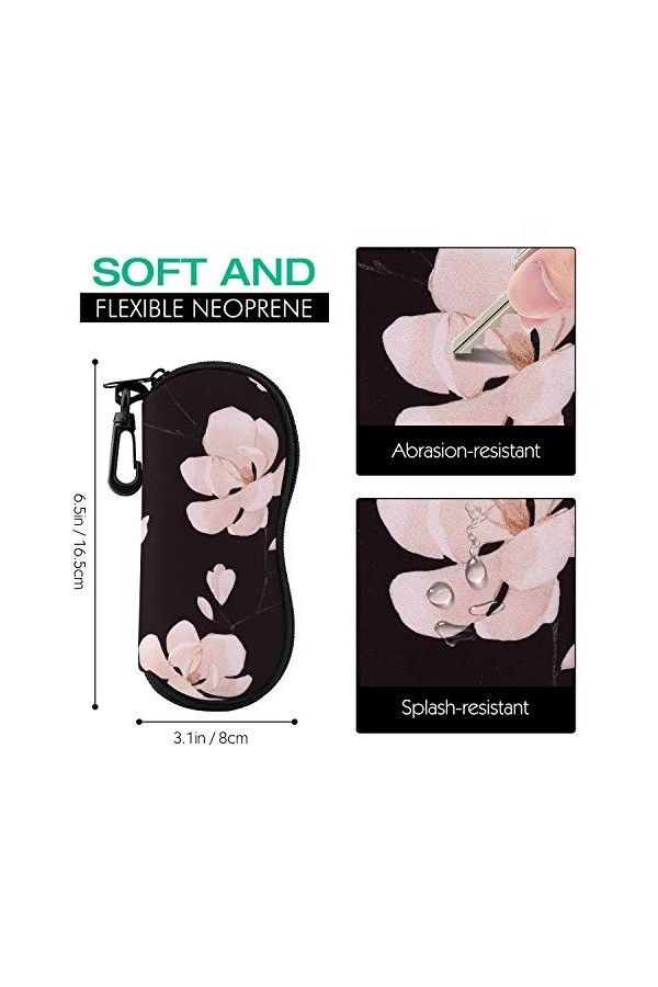 MoKo Étui Souple pour Lunettes de Soleil,Étui Ultra Léger de Rangement en Néoprène avec Fermeture à Glissière et Clip de Cein