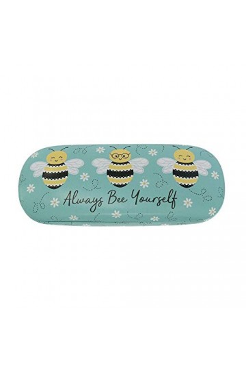 Sass & Belle Bee Happy Glasses Case, 16.5 x 6.5 x 3 cm, Blue/Yellow/Black