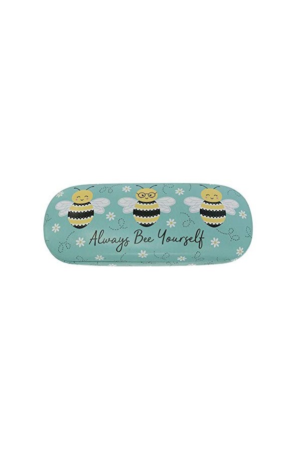 Sass & Belle Bee Happy Glasses Case, 16.5 x 6.5 x 3 cm, Blue/Yellow/Black