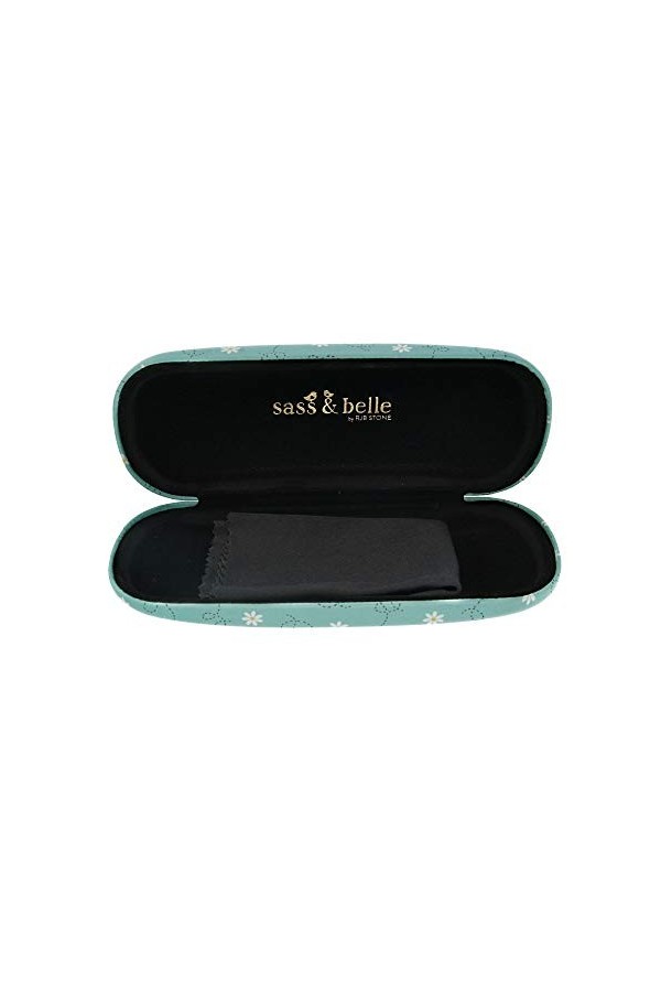 Sass & Belle Bee Happy Glasses Case, 16.5 x 6.5 x 3 cm, Blue/Yellow/Black